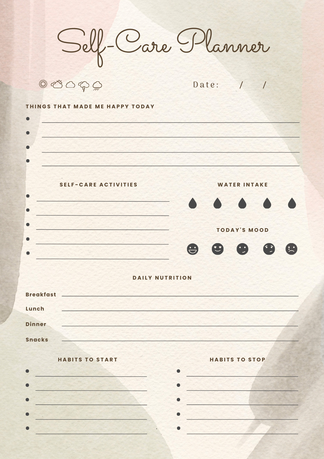 The Self Care Planner - Digital Download