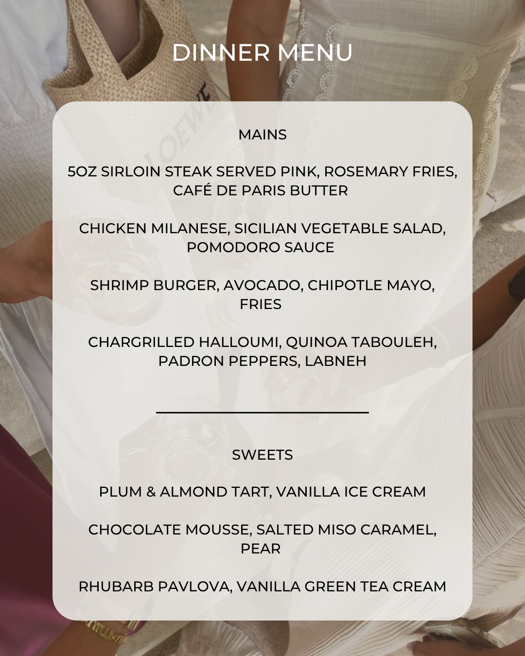 Old Harry Rocks Set Menu